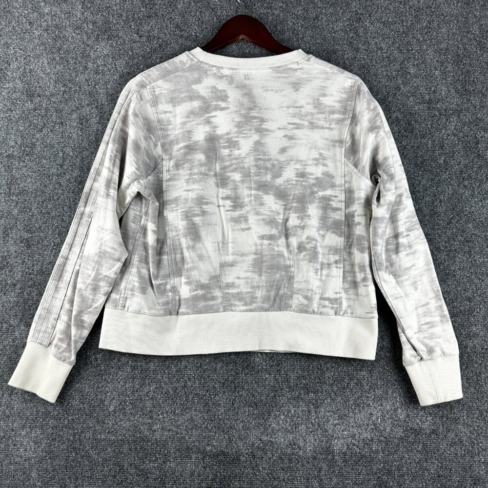 Athleta Farallon Camo Sweatshirt Womens Small Gray White Cotton Pullover Top - Picture 6 of 8